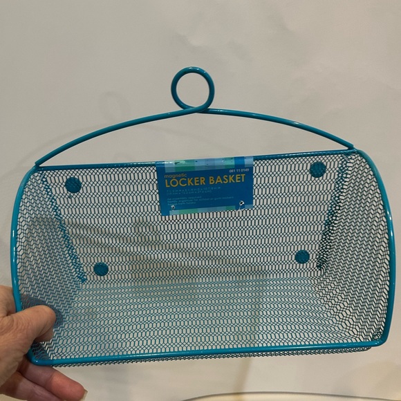 NEW VTG MAGNETIC LOCKER BASKET BLUE TEAL SCHOOL GYM WORK WORKOUT ORGANIZE STYLE - Picture 7 of 9